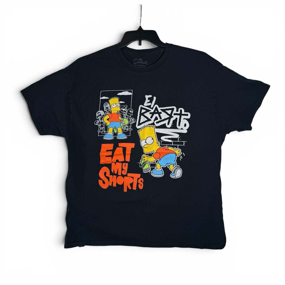 The Simpsons Bart Simpson El Barto Eat My Shorts Black XL T-Shirt by Freeze